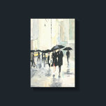 雨の中の都市 キャンバスプリント<br><div class="desc">©エイブリティルモン/ワイルドアップル。市内の人々の歩くの画像。雨が降っていて、人々は傘を持っている。</div>