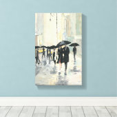 雨の中の都市 キャンバスプリント (インサイチュ (ウッドフロア))