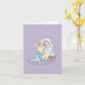 雨の中の音楽 カード (黄色い花)