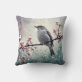 雨の中の鳥 クッション (裏面)