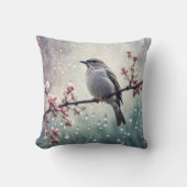 雨の中の鳥 クッション (正面)