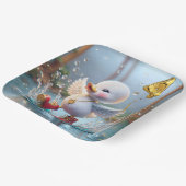 雨の中の4歳の誕生日のアヒル踊り ペーパープレート (傾斜あり)