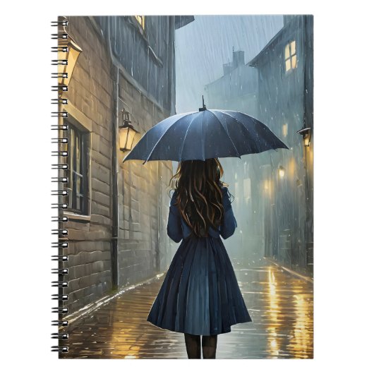 雨の中を歩く ノートブック (正面)