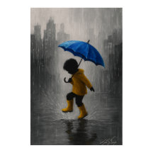 雨の中を踊る子供