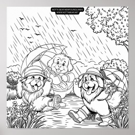 雨の中を踊る子犬たち ポスター (正面)
