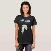 雨の中傘を持つ猫 Tシャツ (正面フル)