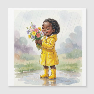 雨の中花を持つ黒人女性 – ソフトライフ