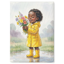 雨の中花を持つ黒人女性 – ソフトライフ
