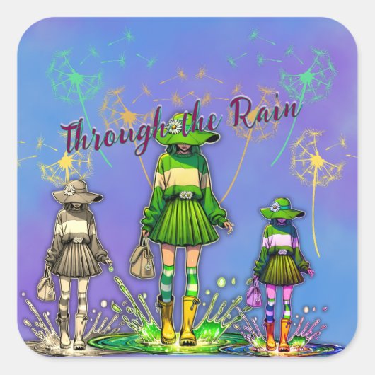 雨の中 スクエアシール (正面)