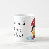 雨の傘を持つ英国の女の子 コーヒーマグカップ (中央)