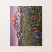 雨の国立公園のカラフルな花 ジグソーパズル (縦)