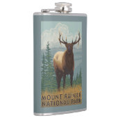 雨の国立公園、WashingtonElk場面 フラスク (右)