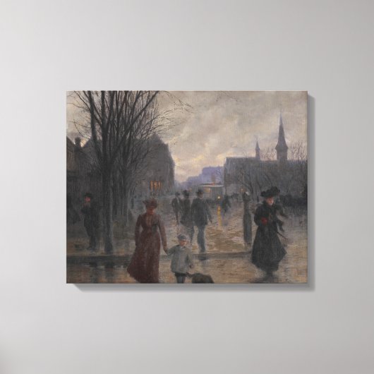 雨の夕べオンヘネピンアベニュー, c.1902 キャンバスプリント (正面)