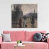 雨の夕べオンヘネピンアベニュー， c.1902 キャンバスプリント (インサイチュ (リビング))