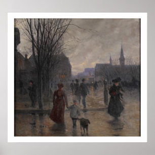 雨の夕べオンヘネピンアベニュー, c.1902 ポスター