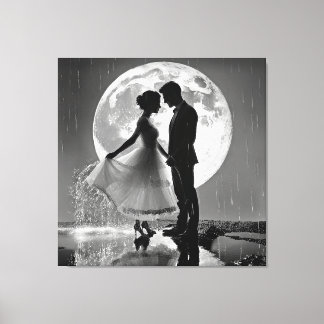 「雨の夜のダンス - 月光のロマンス」 キャンバスプリント
