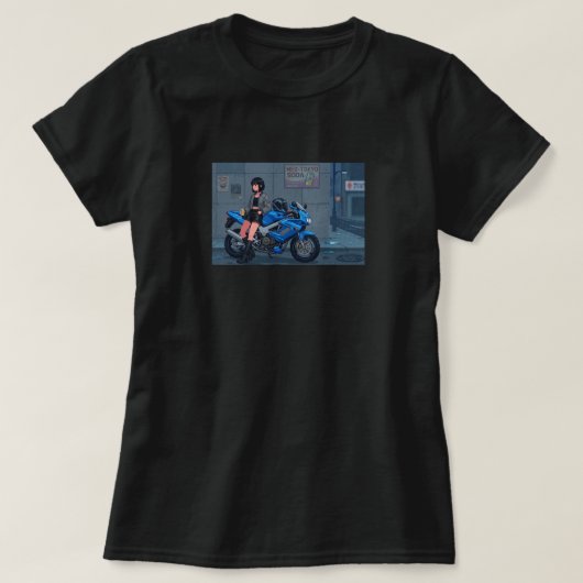 雨の夜のドリフト Tシャツ (デザイン正面)