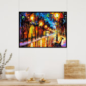 雨の夜の散歩 ポスター (キッチン)