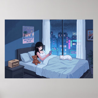 雨の夜の部屋 ポスター