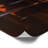 雨の夜、都市照明:美しい女性のJ.. ポスター (角)