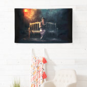 雨の女性の読本 横断幕 (インサイチュ)