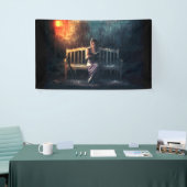 雨の女性の読本 横断幕 (トレードショー)