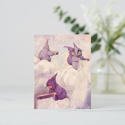 雨の妖精の国が雨を降らせる ポストカード (スタンド正面)