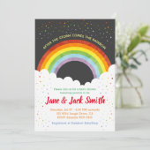 雨の後で虹|のベビーシャワーを来ます 招待状 (スタンド正面)