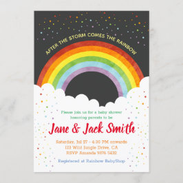 雨の後で虹|のベビーシャワーを来ます 招待状