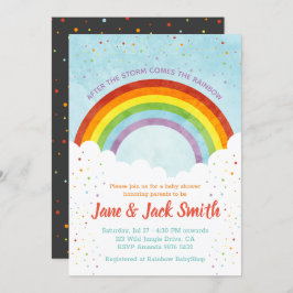 雨の後で虹|のベビーシャワーを来ます 招待状