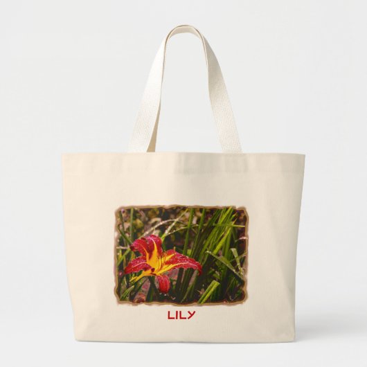 雨の後の昨日のリリー ラージトートバッグ (正面)