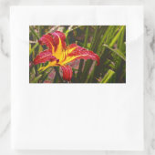 雨の後の昨日のリリー 長方形シール (バッグ)