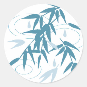 雨の後、さざ葉や竹の ラウンドシール