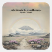 雨の後(水日本の色の風景芸術) スクエアシール (正面)
