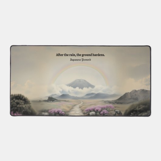 雨の後(水日本の色の風景芸術) デスクマット (正面)