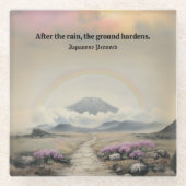 雨の後(風景日本のアート) ガラスコースター (正面)