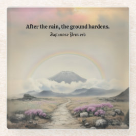 雨の後(風景日本のアート) ガラスコースター