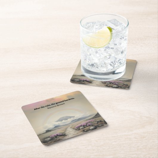 雨の後(風景日本のアート) スクエアペーパーコースター (インサイチュ)