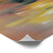 雨の日が赤い傘を持っ絵画た人 ポスター (角)