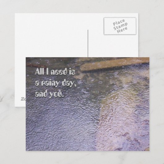 雨の日と ポストカード (正面/裏面)