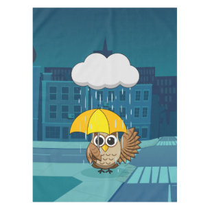雨の日にかわいいフクロウ 過去記事 テーブルクロス