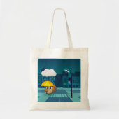 雨の日にかわいいフクロウ|過去記事 トートバッグ (正面)