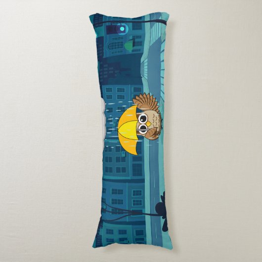 雨の日にかわいいフクロウ|過去記事 ボディピロー (正面縦)