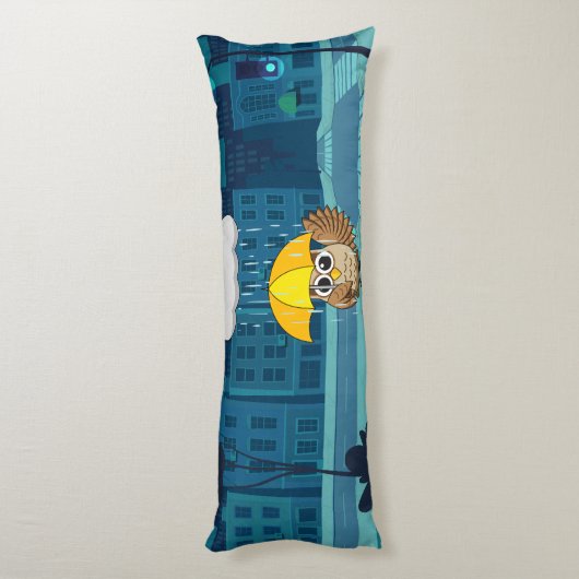 雨の日にかわいいフクロウ|過去記事 ボディピロー (裏面 (縦))