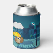 雨の日にかわいいフクロウ|過去記事 缶クーラー (缶正面)