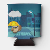 雨の日にかわいいフクロウ|過去記事 缶クーラー (正面)