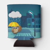 雨の日にかわいいフクロウ|過去記事 缶クーラー (裏面)