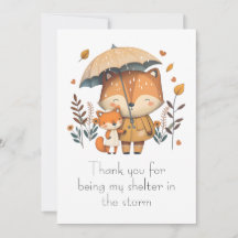 雨の日に傘を共有するキツネの友だち