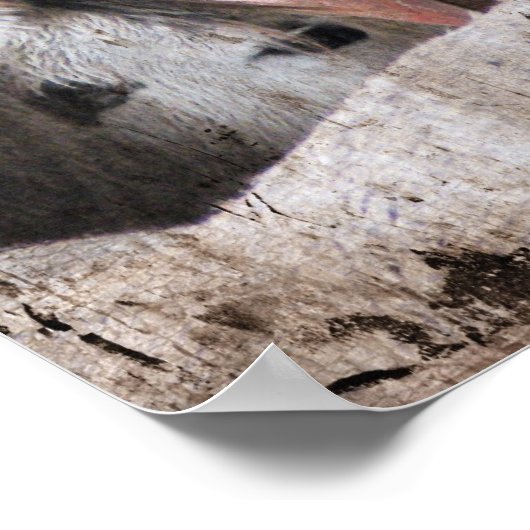 雨の日に納屋に入る馬 ポスター (角)