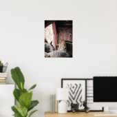 雨の日に納屋に入る馬 ポスター (ホームオフィス)